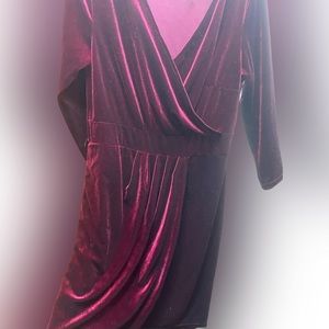 Burgundy wrap style mini dress